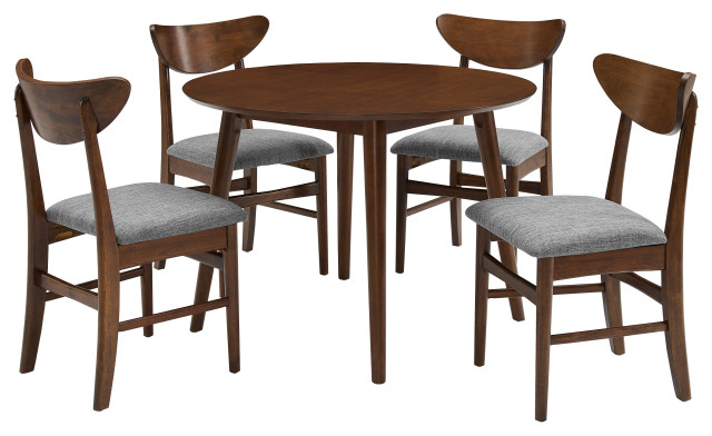 Landon 5-Piece Round Dining Set, Table, 4 Wood Chairs - Midcentury ... intended for Exploring the Craftsmanship of the Landon 5-Piece Round Dining Set Acorn