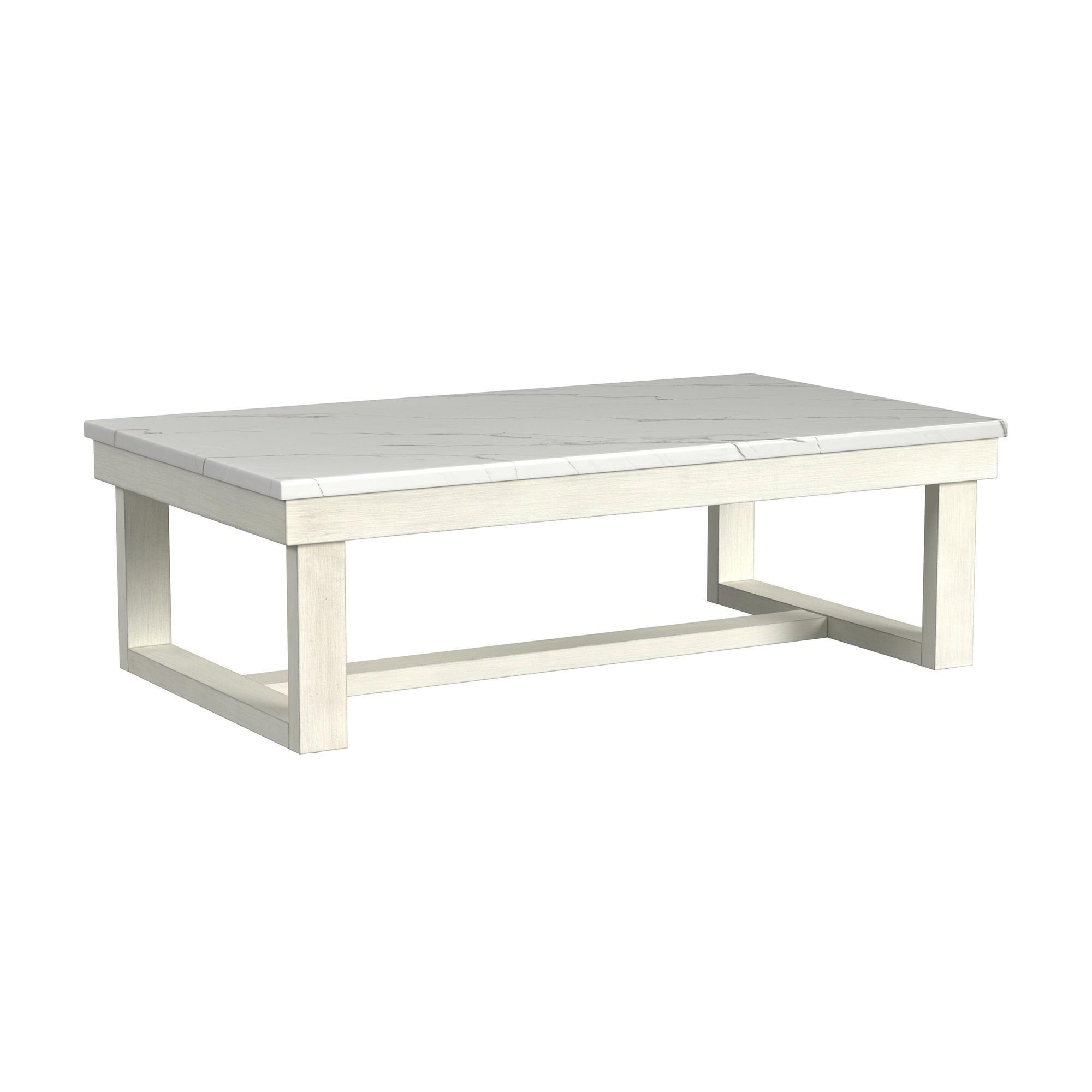 Latitude Run® Jocelyn Coffee Table In Brushed White | Wayfair for The Enduring Appeal of the Jocelyn Square Coffee Table