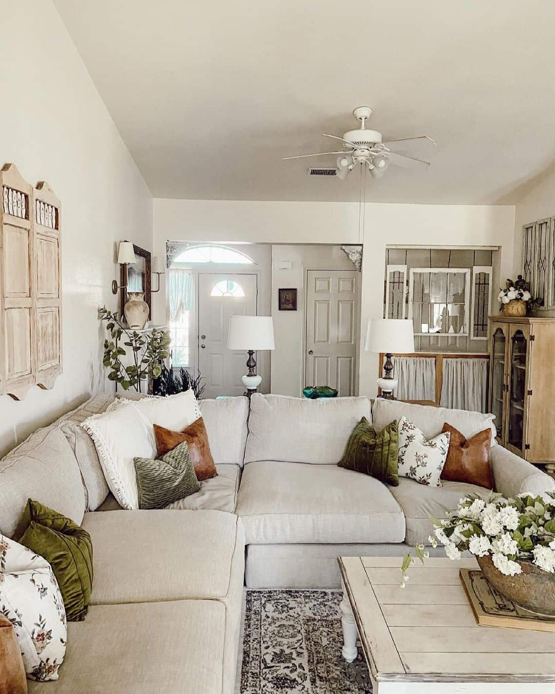 Living Room Layout With Beige L-Shaped Sectional - Soul &amp;amp;Amp; Lane with