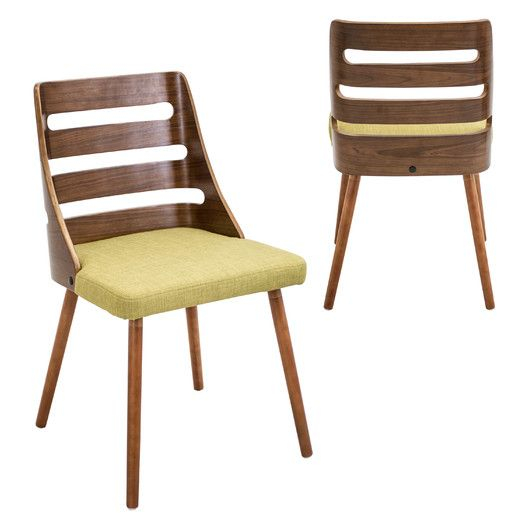 Lumisource Trevi Side Chair | Mid Century Dining Chairs, Walnut Wood ... in