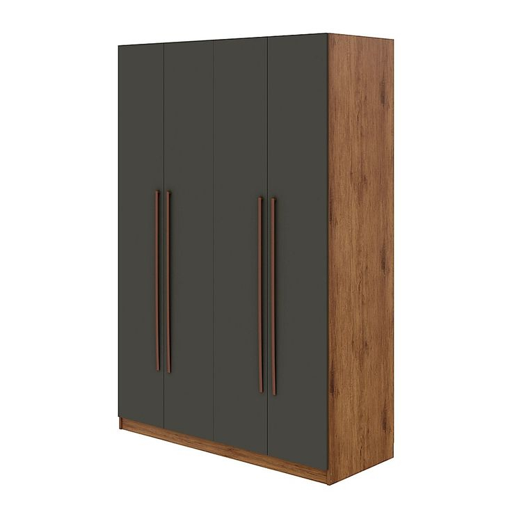 Manhattan Comfort© Gramercy 2-Section Wardrobe Closet In Natural/Grey ... within Maximizing Your Space The Manhattan Comfort Lee Wardrobe Closet 2.0