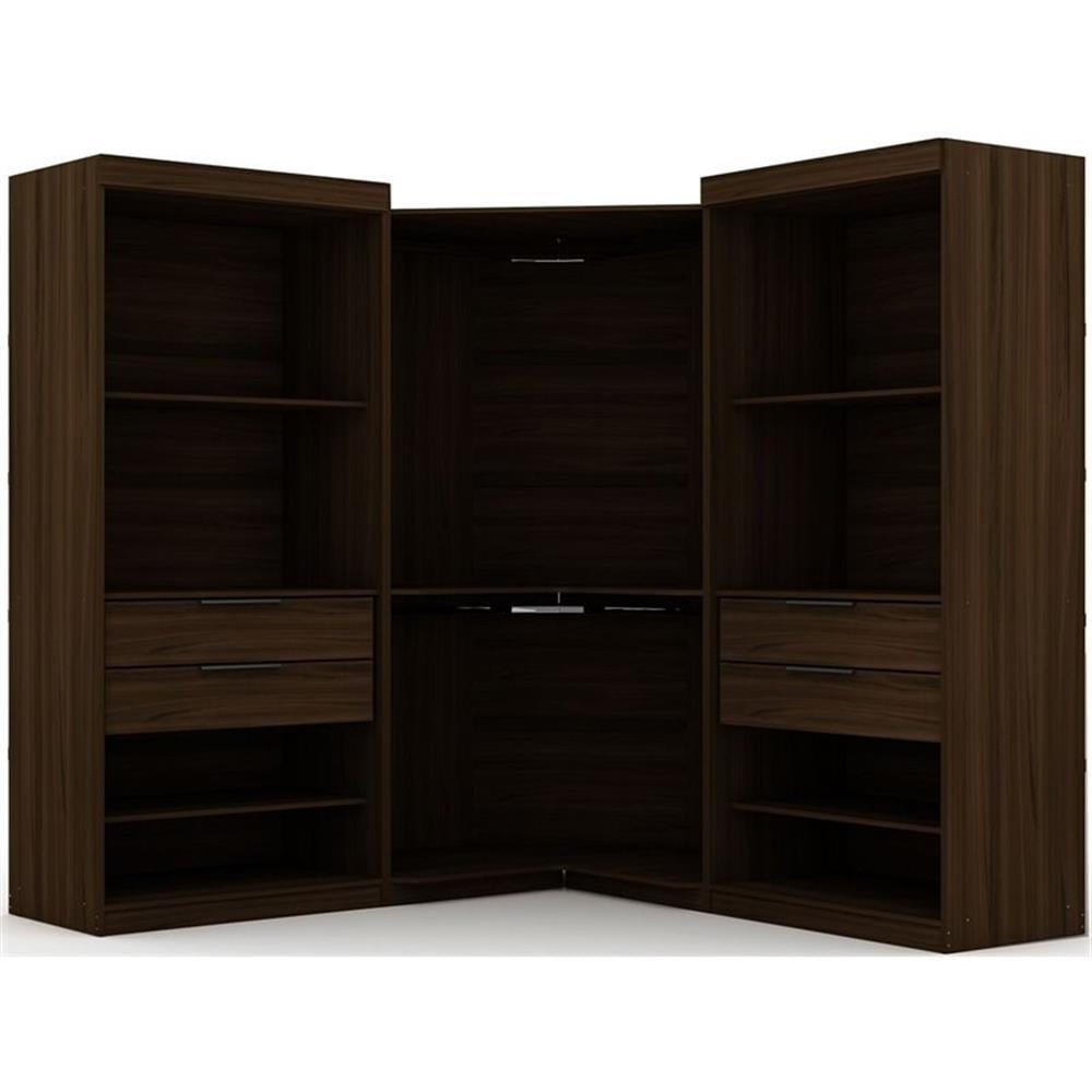 Manhattan Comfort Mulberry 3-Pc Wood Open Sectional Corner Closet Set ... intended for The Enduring Appeal of the Mulberry Open 2 Sectional Closet in Classic Brown