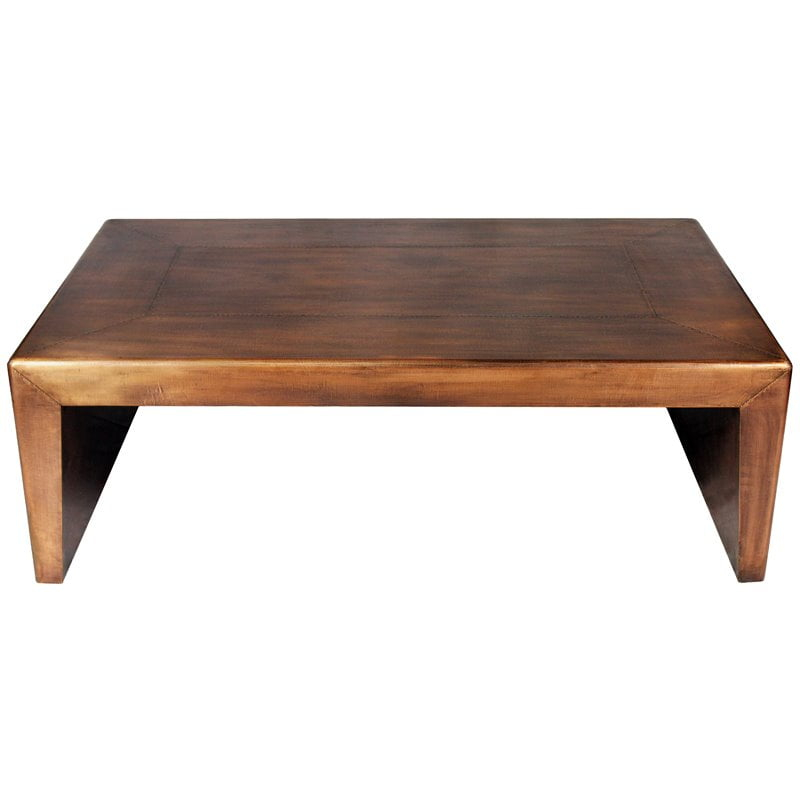 Mar Vista Way Metal Cladded Cocktail Table With Copper Finish - Walmart.com in