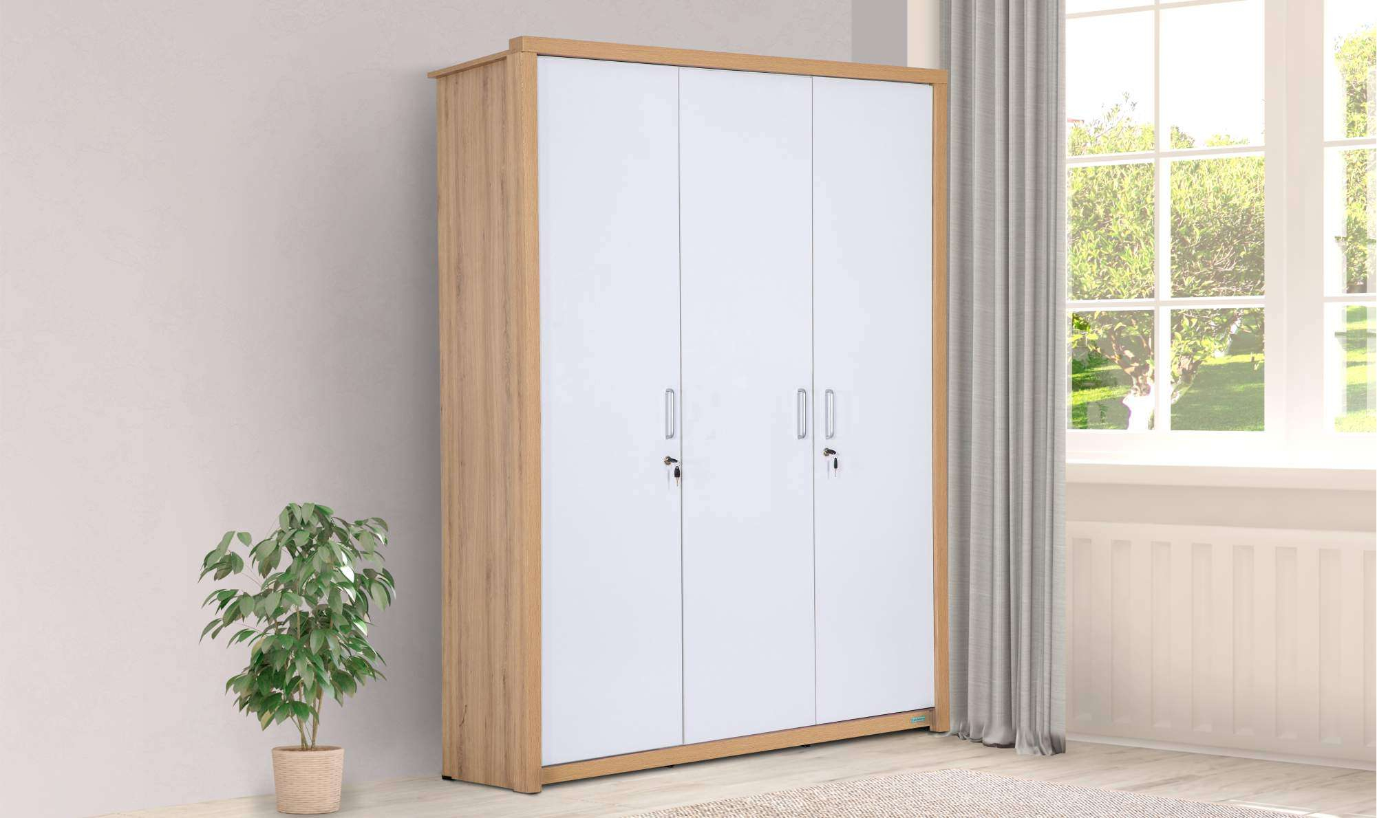 Olivia 3 Door Wardrobe | Damro inside