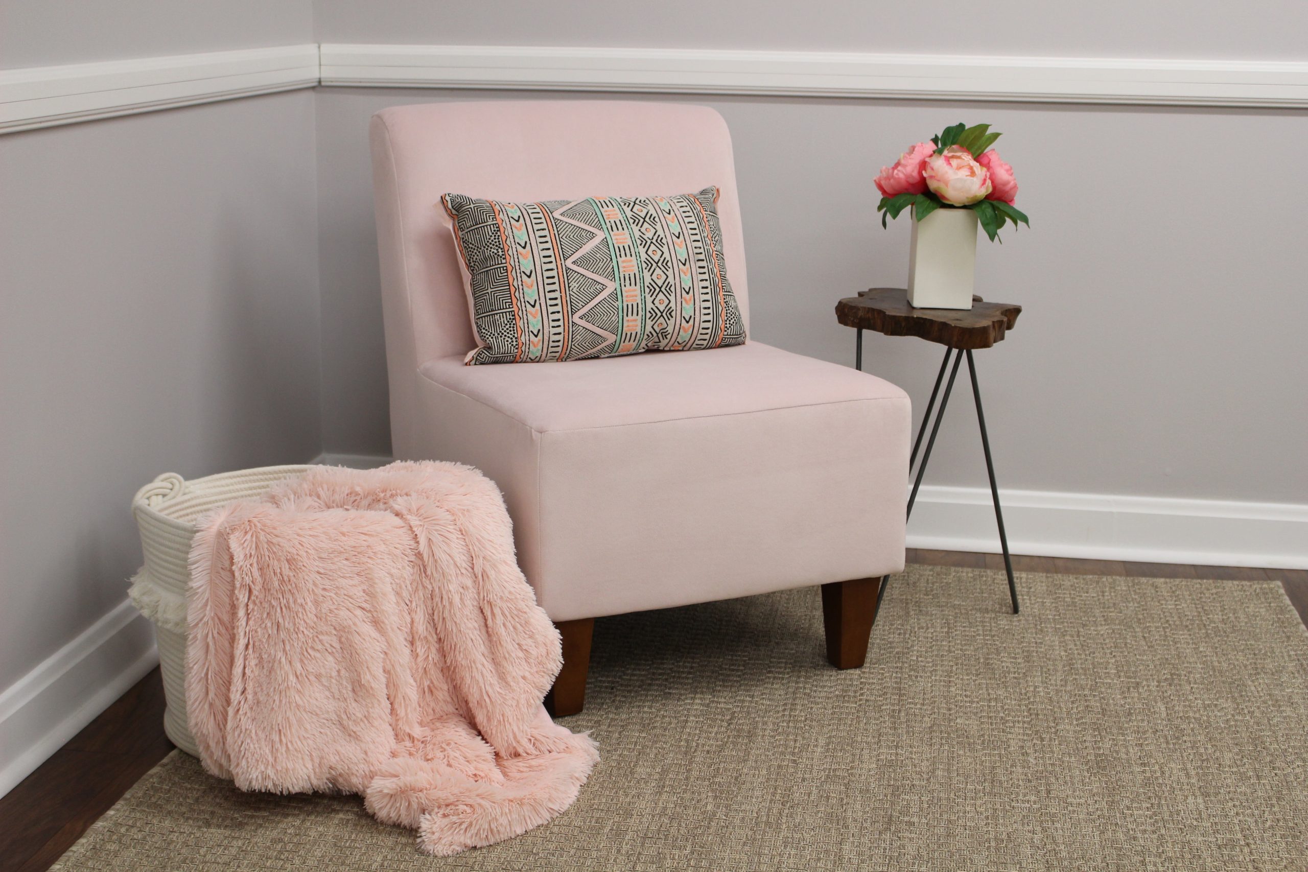 Penelope Armless Slipper Chair - Rose Pink - Walmart.com throughout Understanding the Artistry Behind Every Rose Armless Chair