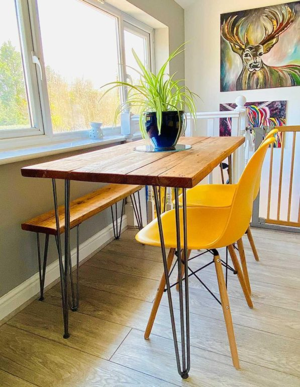Reclaimed Wood Dining Table - Hairpin Legs - Project Reclaim regarding Styling Your Space with the Ashzo Hairpin Dining Table and Chairs