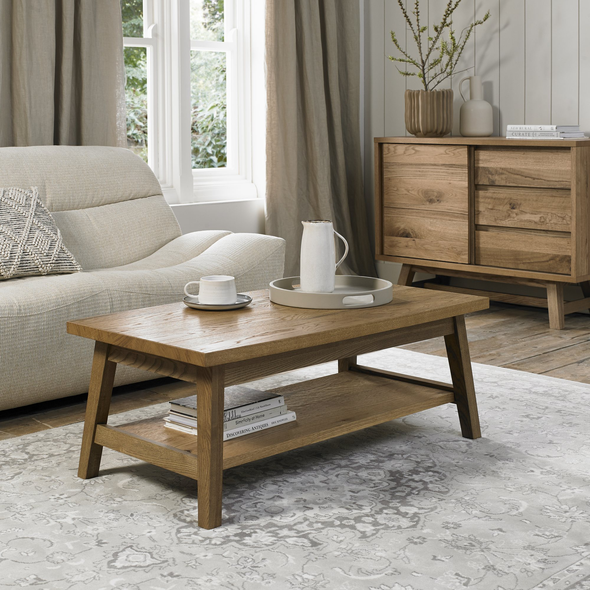 Rosen Rustic Oak Coffee Table | Living Room Furniture - Home Origins inside Bringing Warmth Home The Leick Rustic Oak Coffee Table Experience