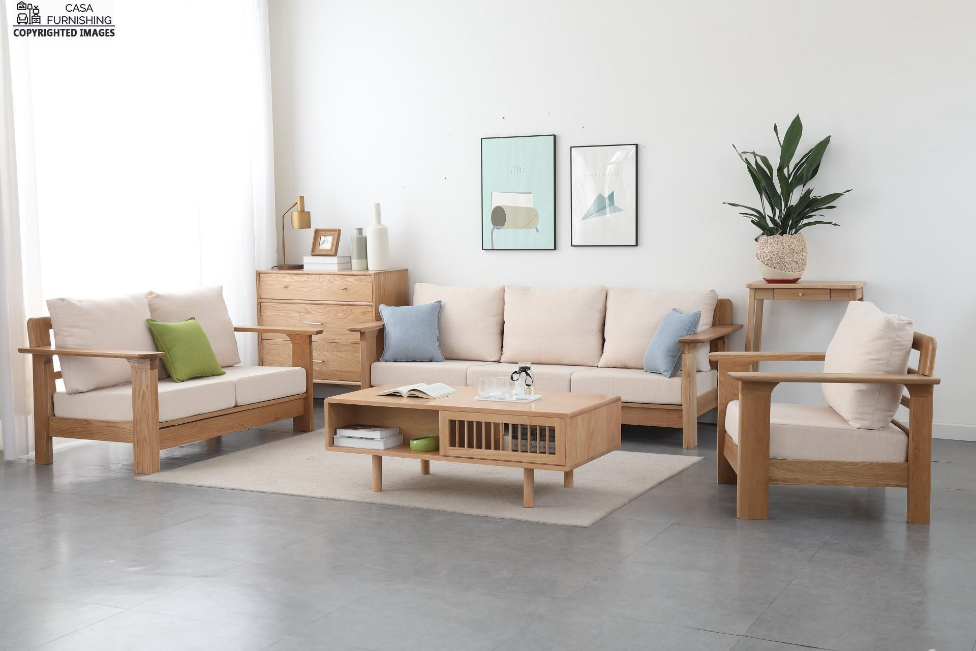 Simple Wooden Sofa Design | Wooden Sofa Set | Casa Furnishing inside