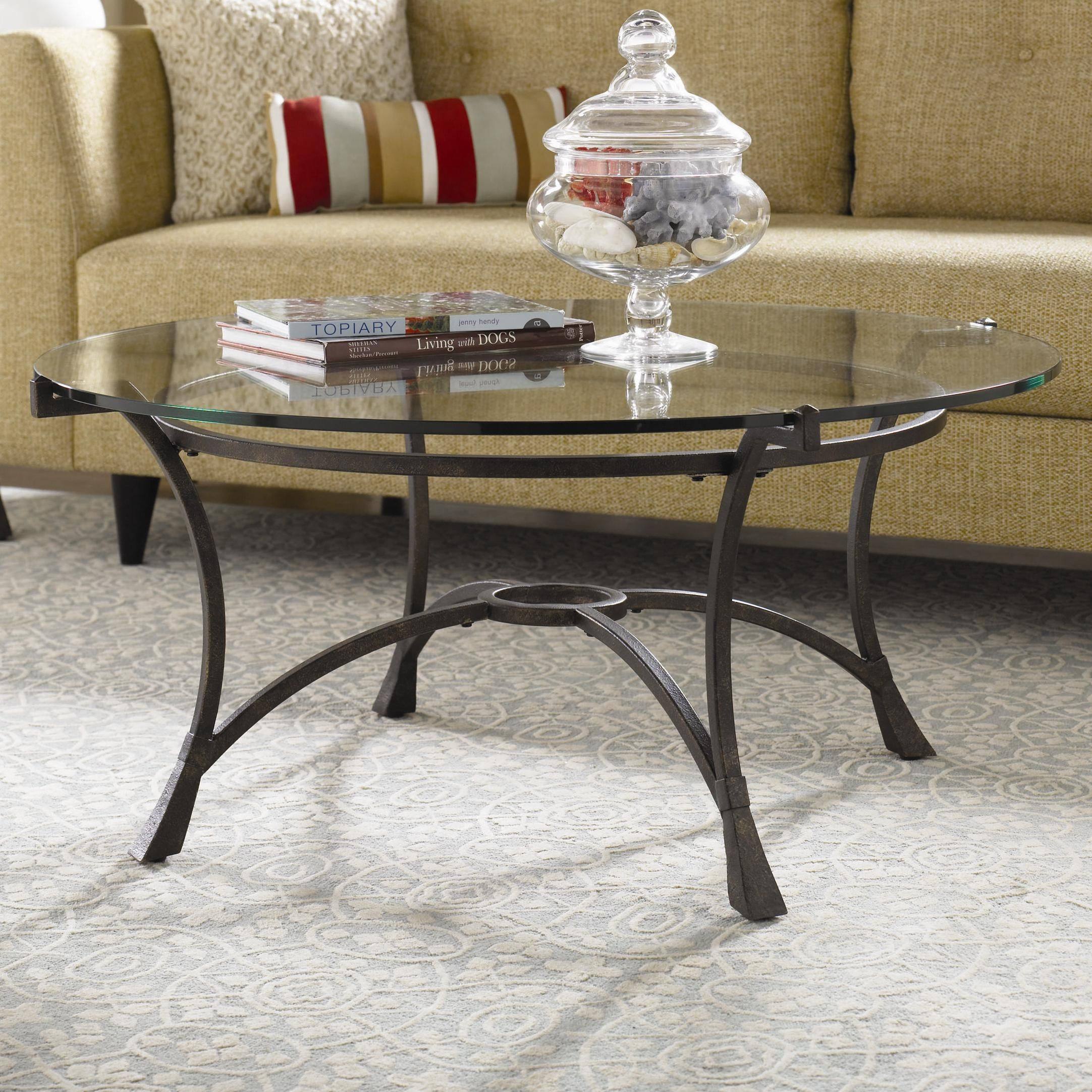 Sutton Round Cocktail Table By Hammary | Table Decor Living Room, Glass ... intended for