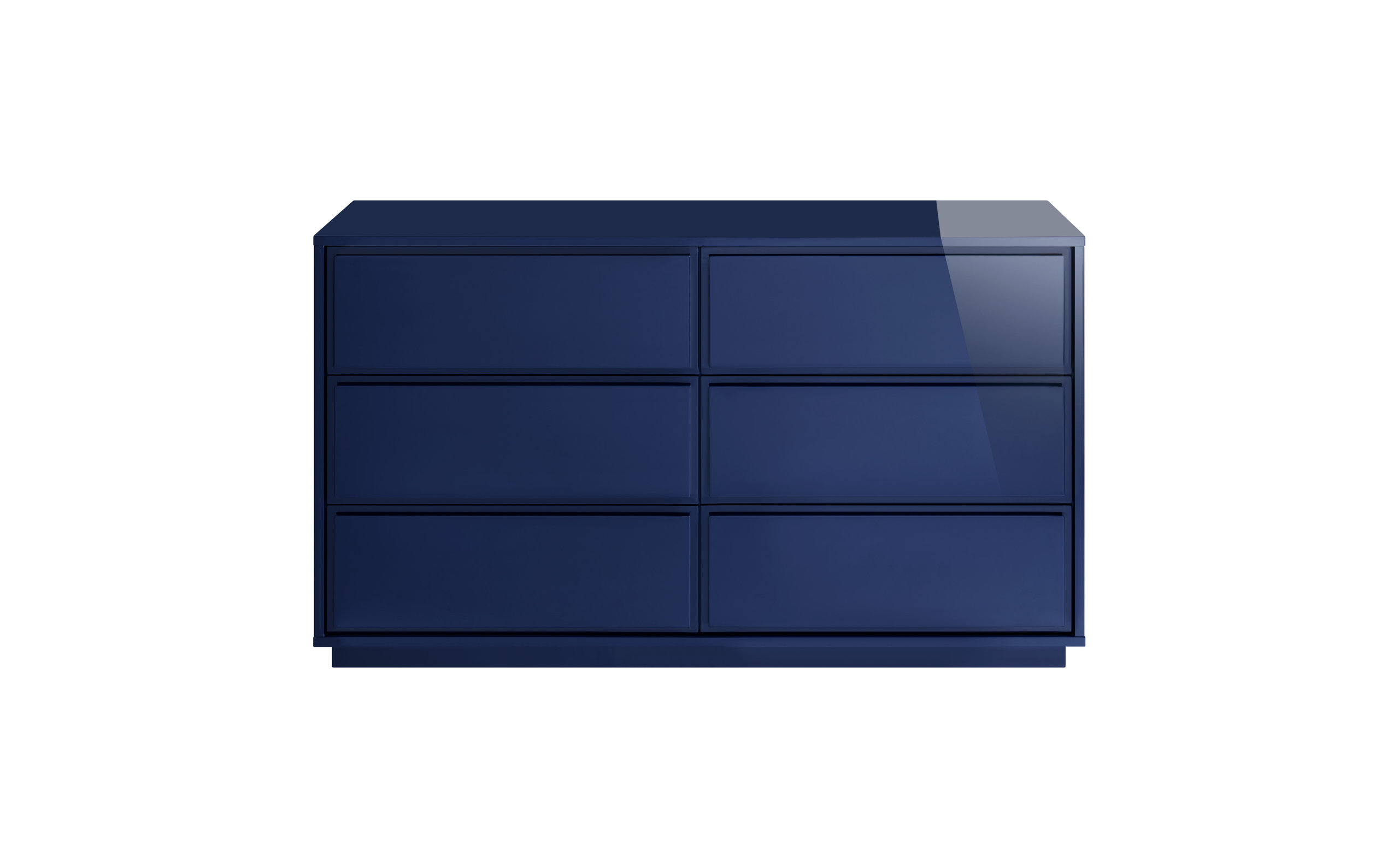 Tresero Sideboard, High Gloss Deep Blue - Contemporary - Buffets And ... within