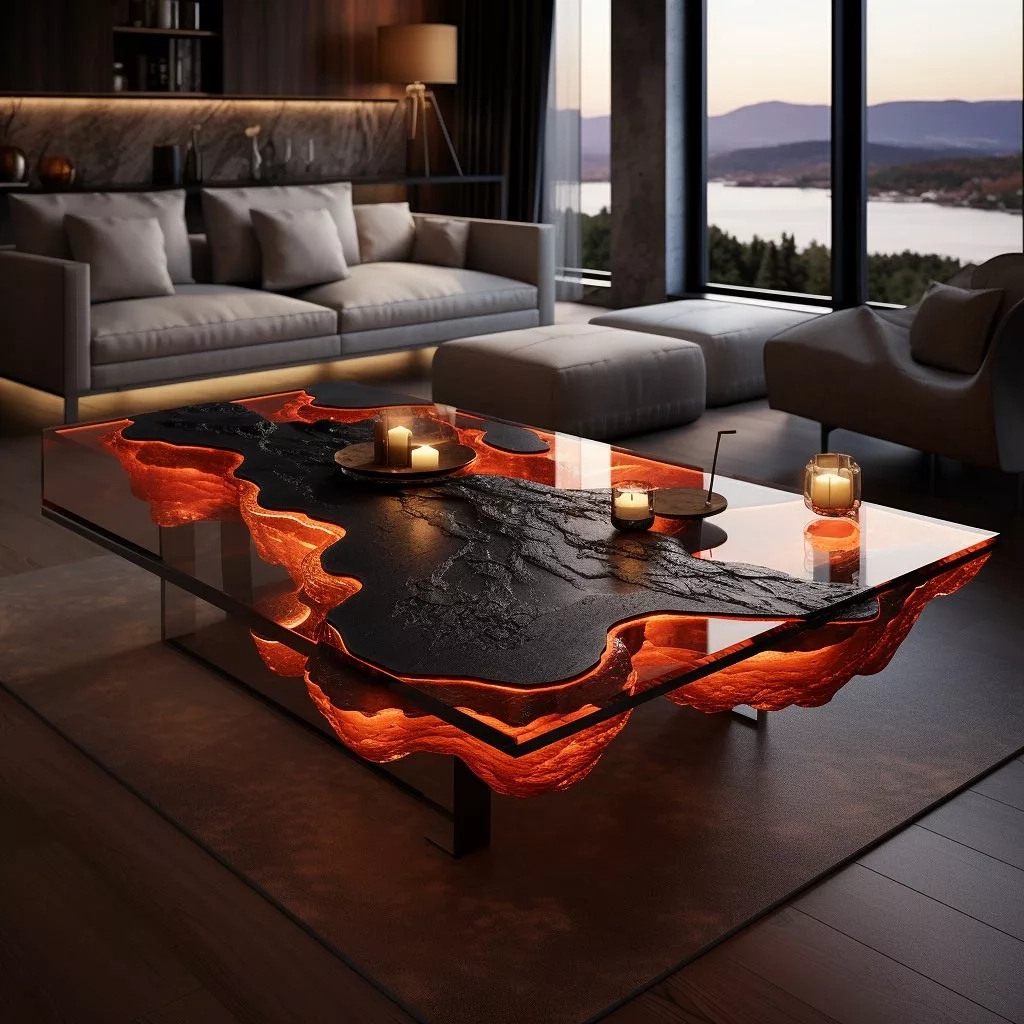 Volcanic Chic: Elevate Your Décor With A Lava Stone Coffee Table throughout Elevate Your Decor with the Timeless Appeal of the Tempo White Marble Coffee Table