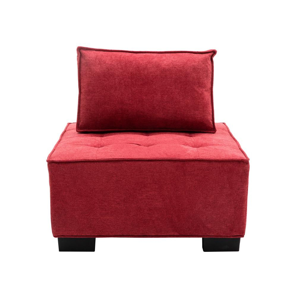 Wetiny Rose Red Armless Accent Chair W070741088 - The Home Depot regarding Understanding the Artistry Behind Every Rose Armless Chair