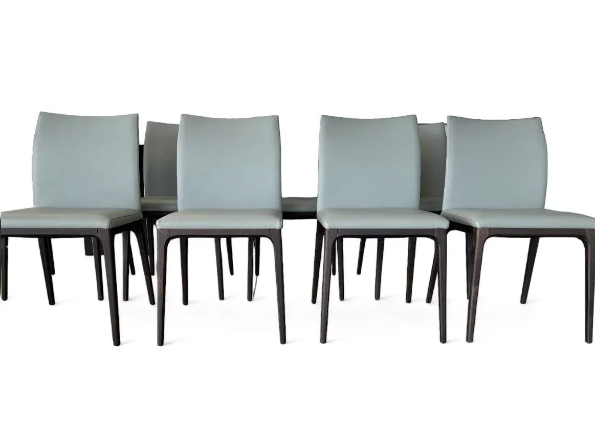 Yves Dining Chair By Artefacto In Gray Leather | Chairish within The Durability and Design of the Yves Grey Dining Set with Six Chairs