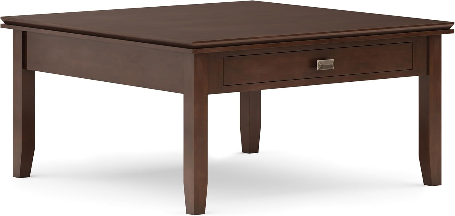 Amazon.com: Simplihome Artisan Square Coffee Table - 36 Inch Wide Solid ... throughout Elevate Your Living Space The Russet Brown Artisan Coffee Table