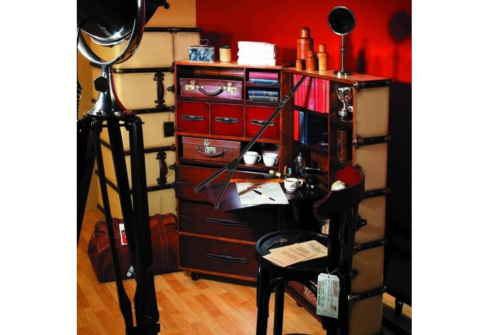 Art Deco Style Stateroom Armoire, Ivory intended for