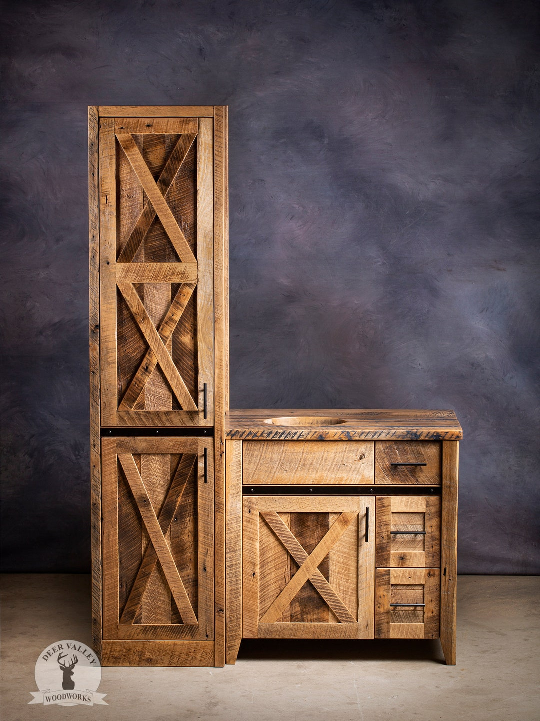 Barnwood Linen Cabinet, Reclaimed Barnwood Cabinet, Rustic Linen ... pertaining to A Closer Look at the Hemingway Grand Rustic Linen Cabinet&amp;#039;s Design