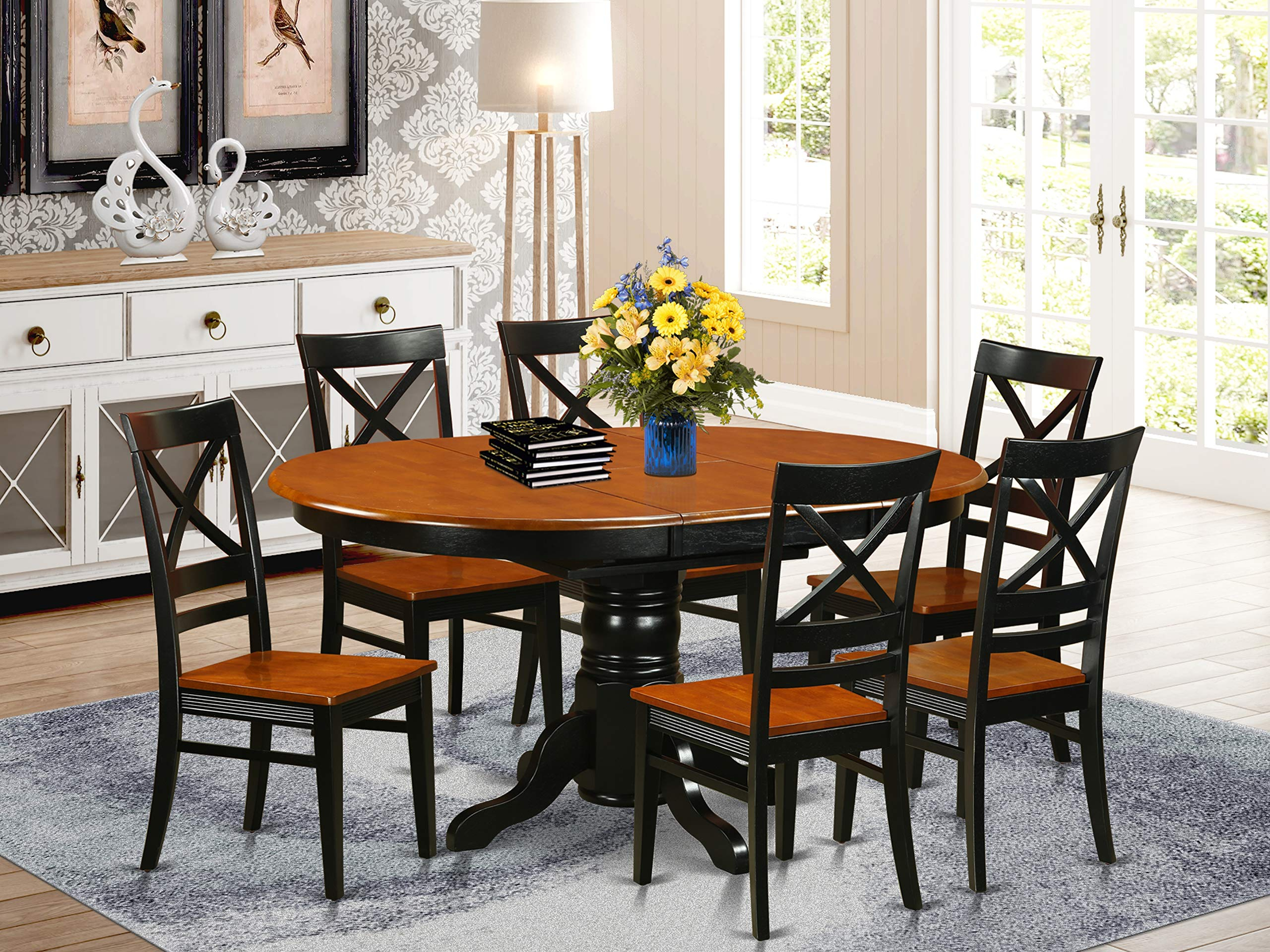 Buy East West Furniture Dining Set 6 Fantastic Dining Room Chairs - A ... intended for Transform Your Dining Room with the East West Furniture Picasso Set