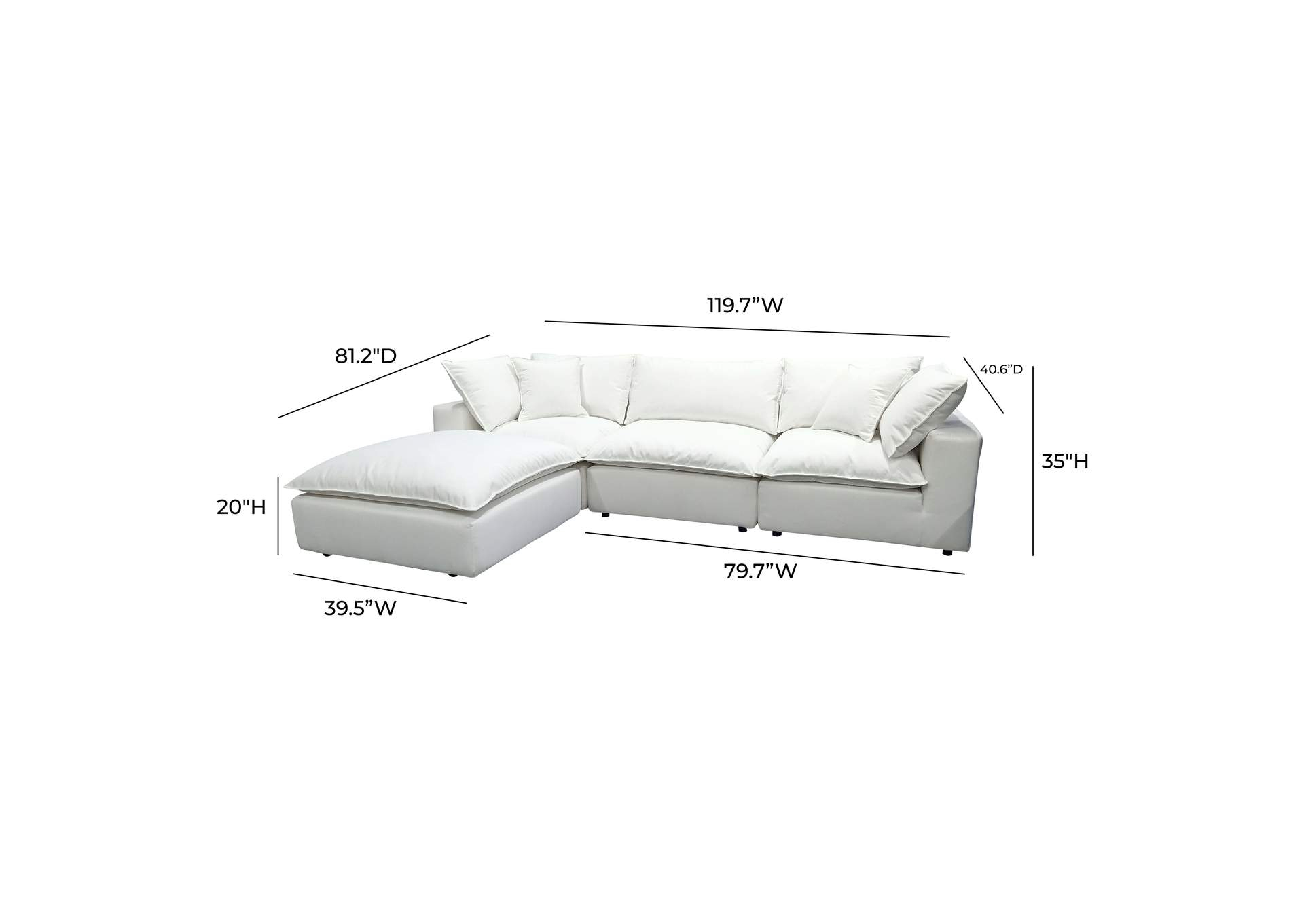 Cali Pearl Modular 4 Piece Sectional intended for