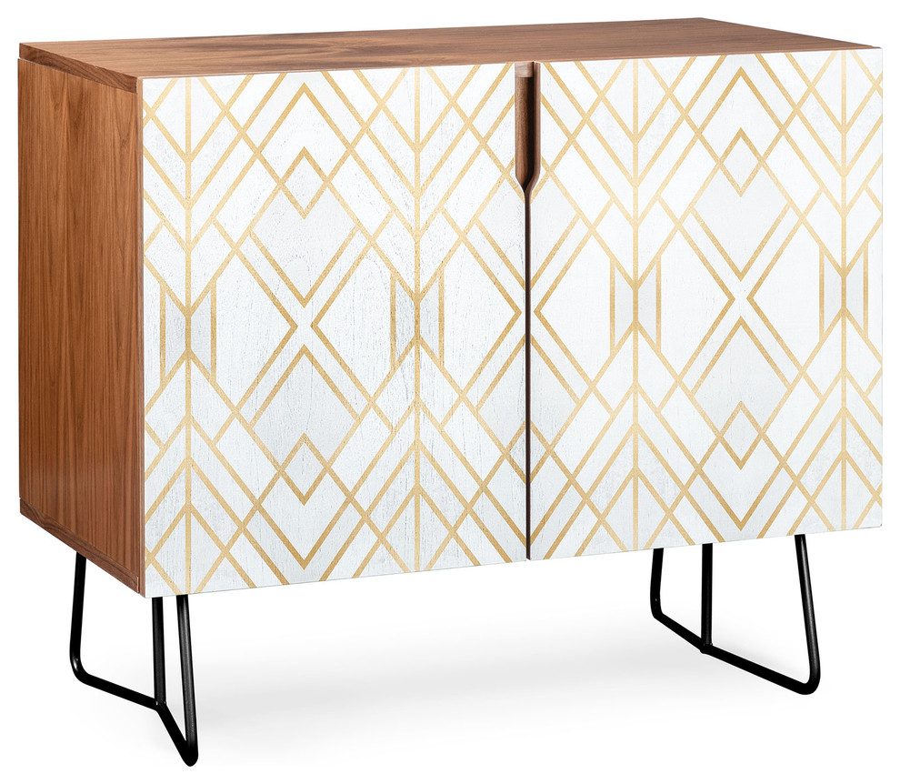 Deny Designs Golden Geo Credenza - Midcentury - Buffets And Sideboards ... regarding Deny Designs Credenza A Masterpiece of Texture and Materialality
