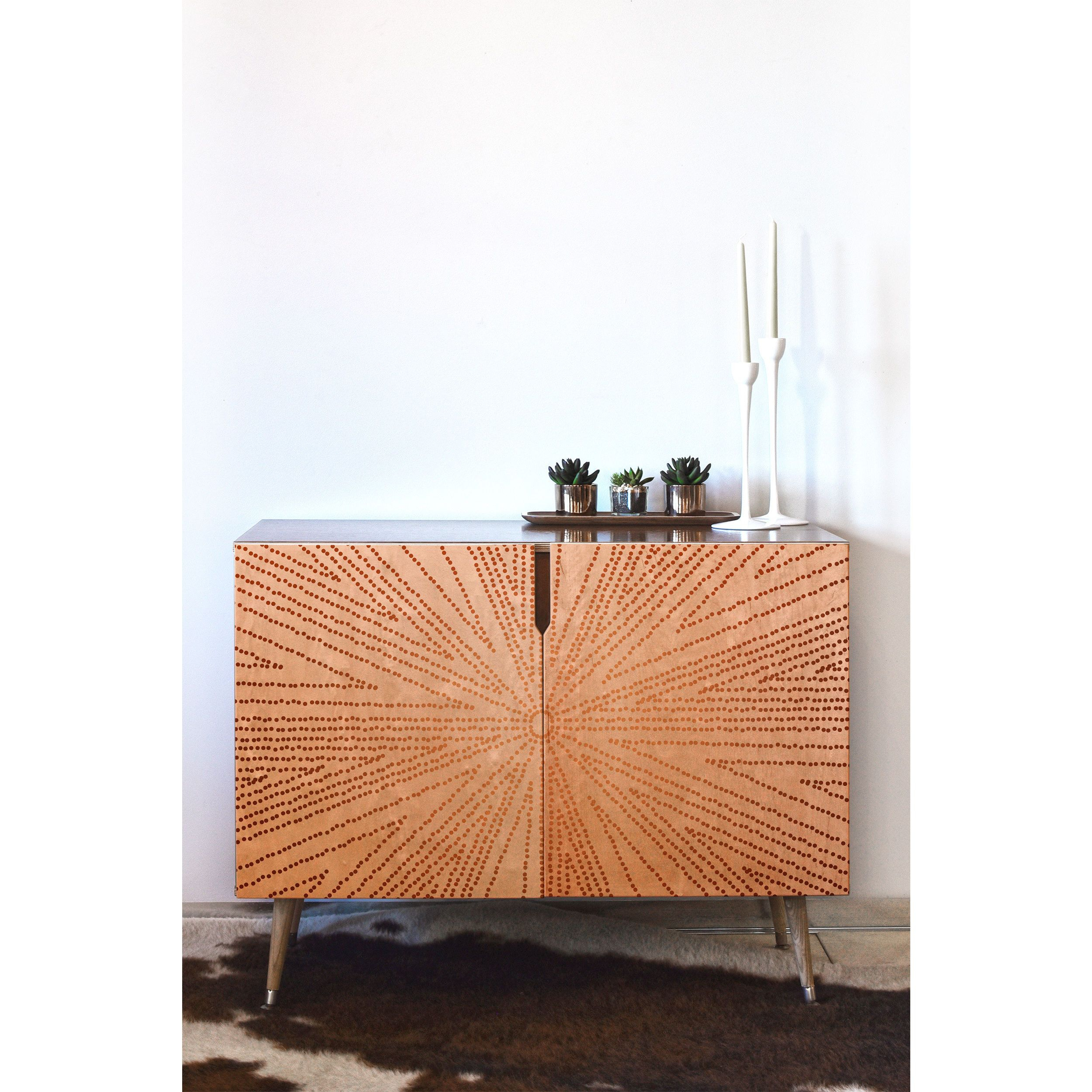 Deny Designs Iveta Abolina Copper Leaf Wood Credenza | Overstock.com ... for