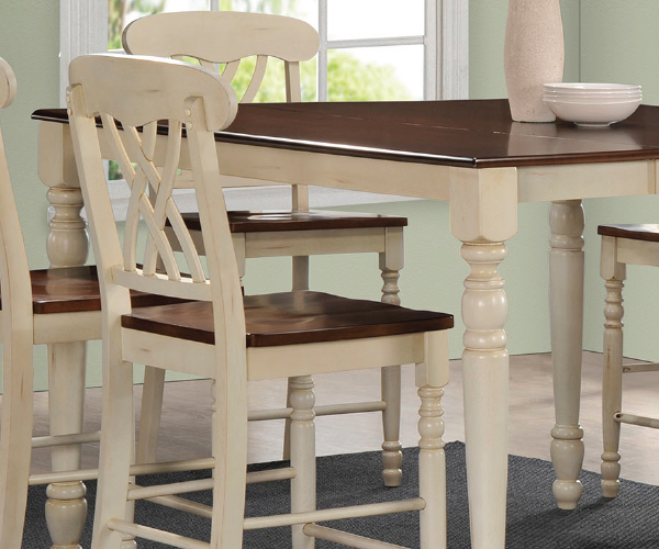 Dylan Buttermilk And Oak Finish Counter Height Dining Set intended for Unpacking the Charm of Acme Dylan Side Chairs in Buttermilk and Oak