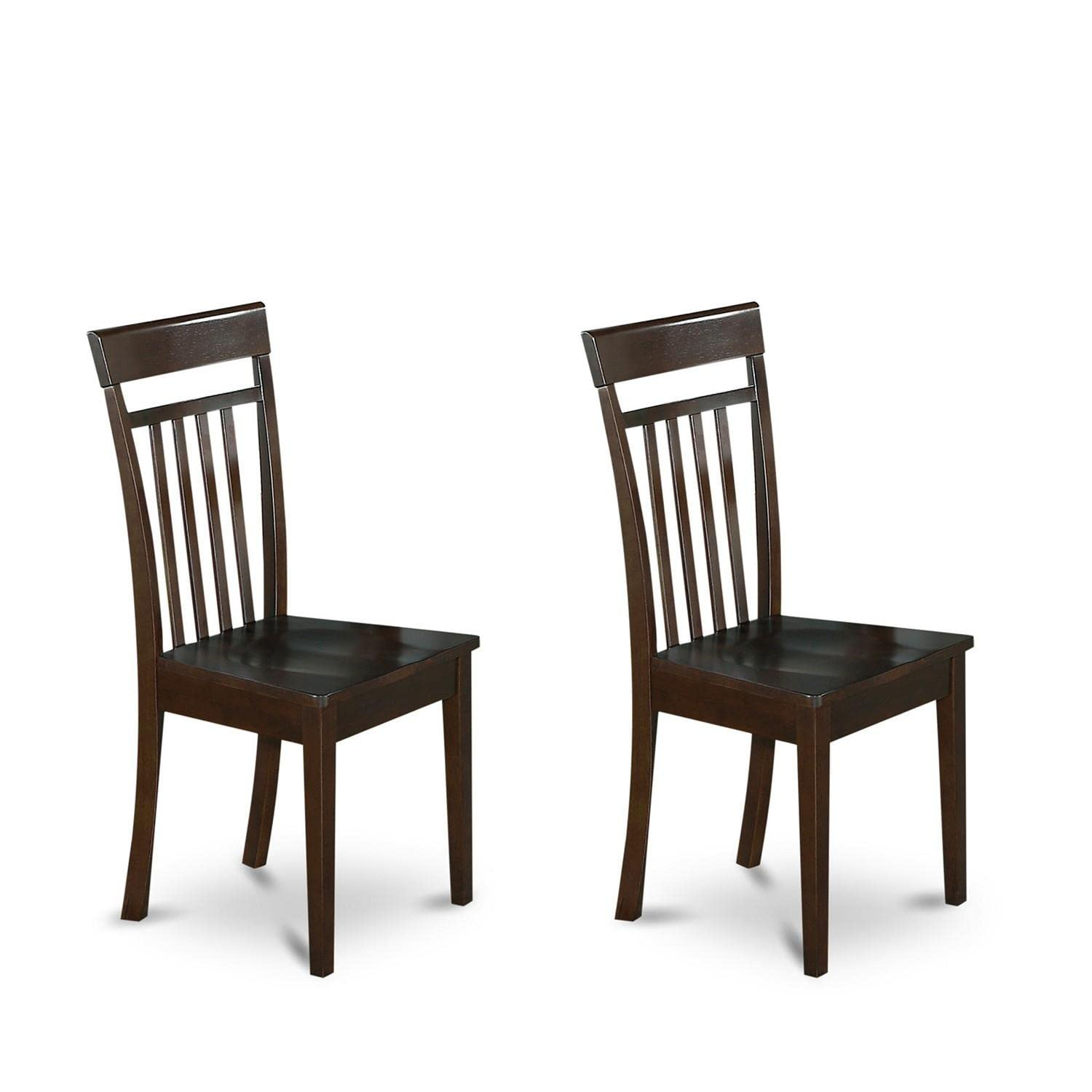 East West Furniture Cac-Cap-W Capri Dining Chairs - Slat Back Wooden ... intended for
