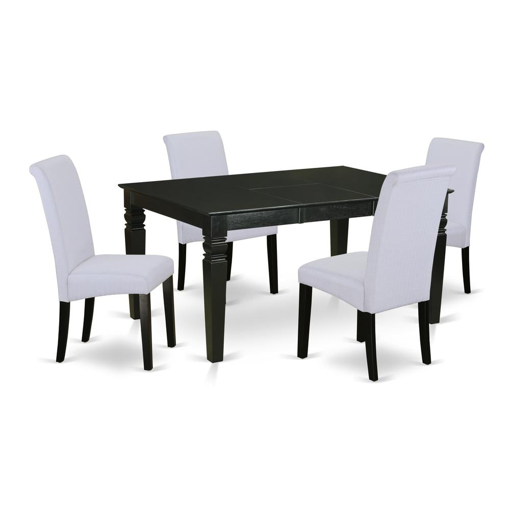 East West Furniture Weston 5-Piece Wood Dining Set In Black/Grayish ... pertaining to