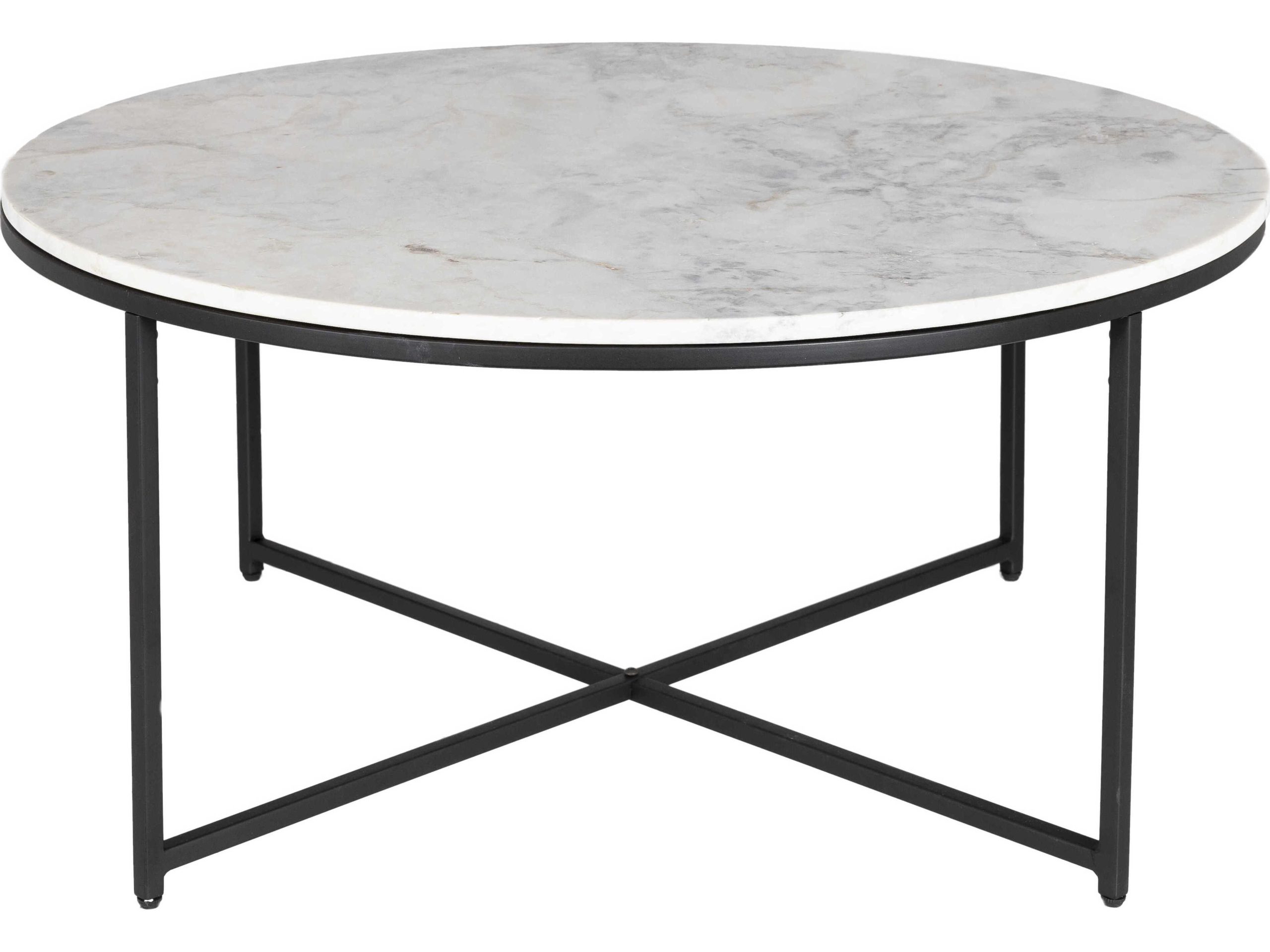 Livabliss By Surya Anastasia Round Marble White Black Coffee Table ... pertaining to A Closer Look at the Dimensions of the Livabliss Coffee Table