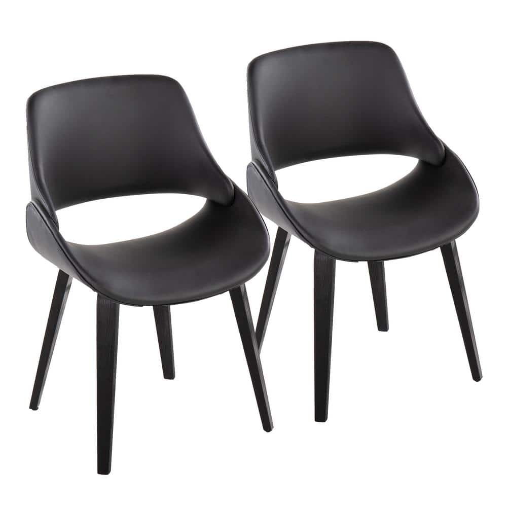 Lumisource Fabrico Black Faux Leather And Black Wood Side Chair (Set Of ... inside The Versatility Unveiled Exploring the Many Uses of a Fabrico Chair Set of 2