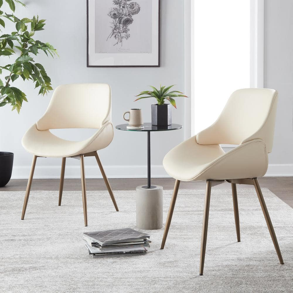Lumisource Fabrico Cream Faux Leather And Antique Copper Metal Side ... within The Versatility Unveiled Exploring the Many Uses of a Fabrico Chair Set of 2