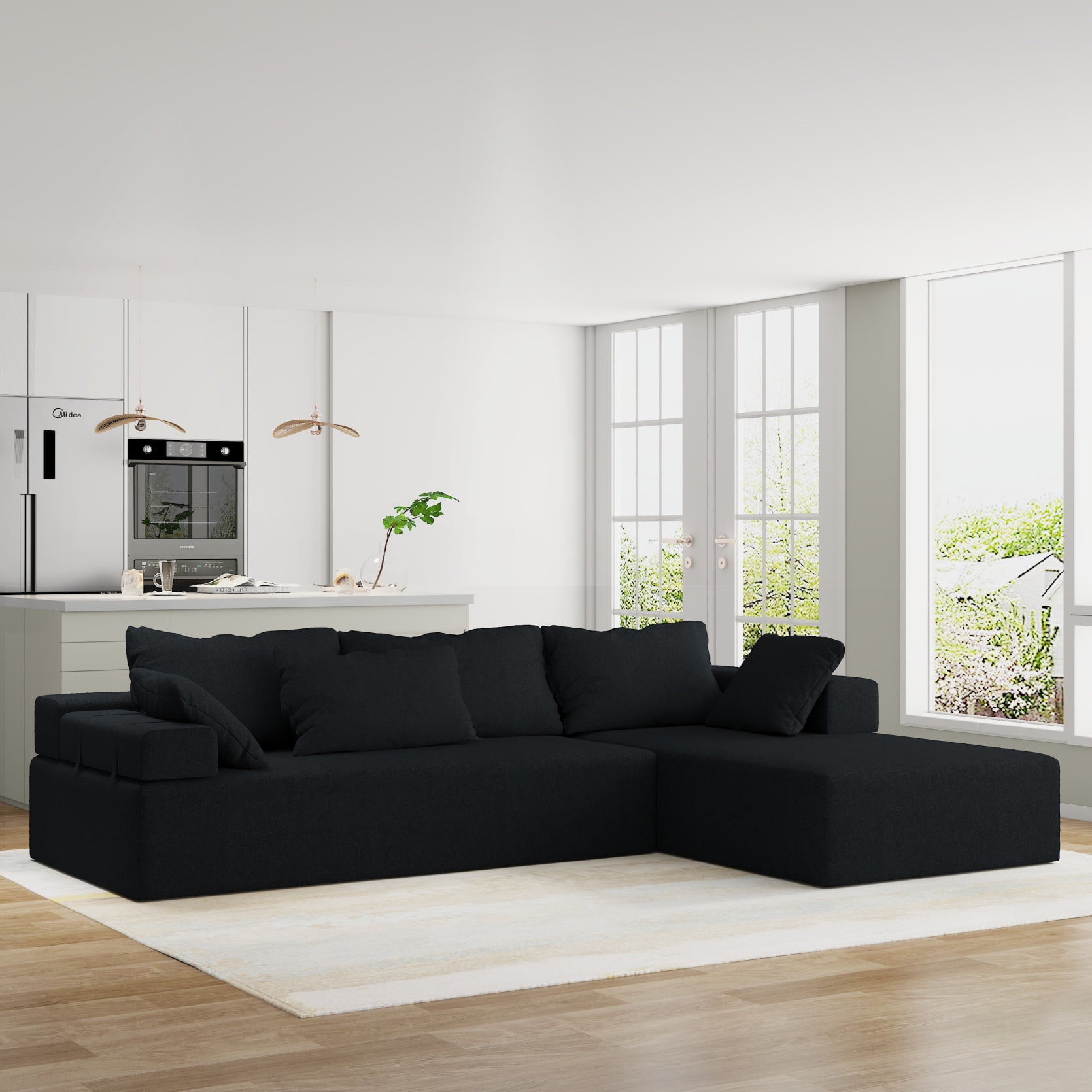 Transforming Your Living Space with a Black Modular L-Shaped Sectional