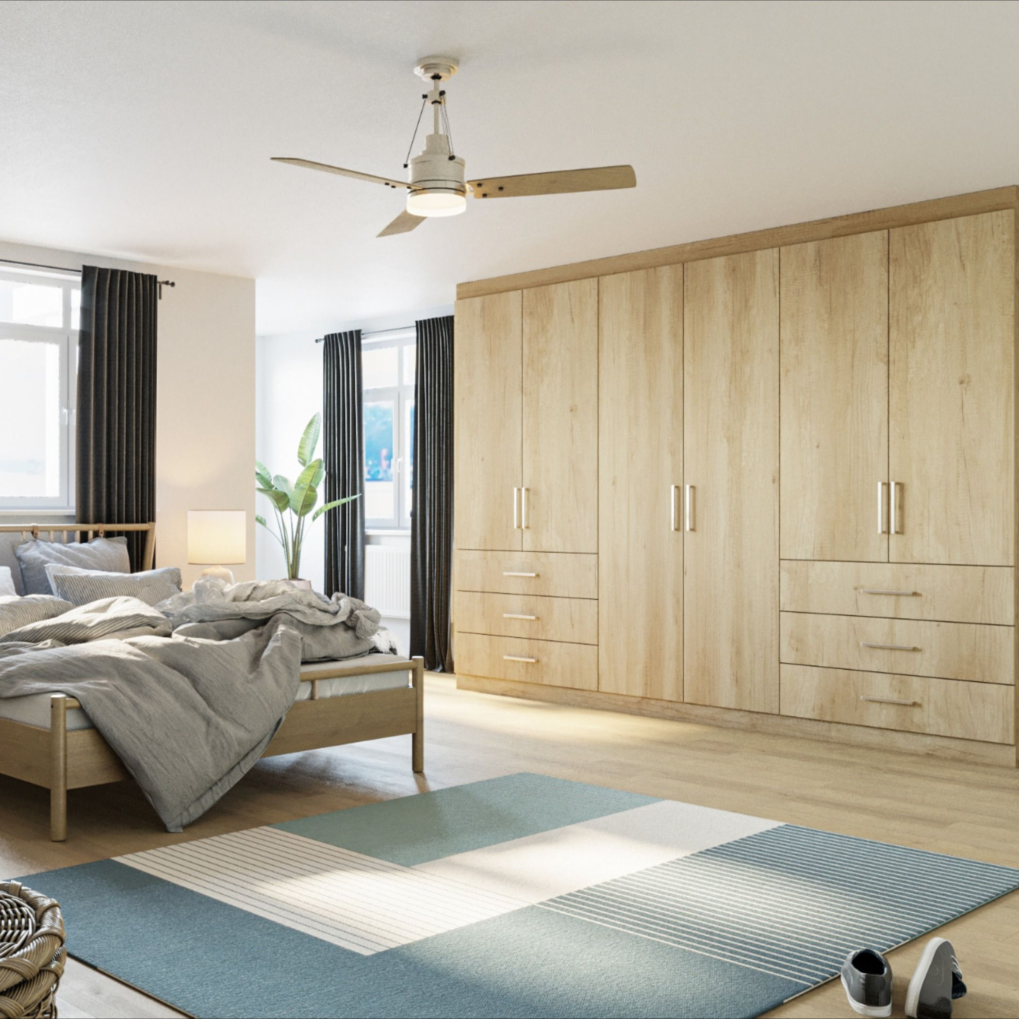 Nebraska Oak Wood Fitted Wardrobe | Wardrobe Design Bedroom, Amazing ... intended for