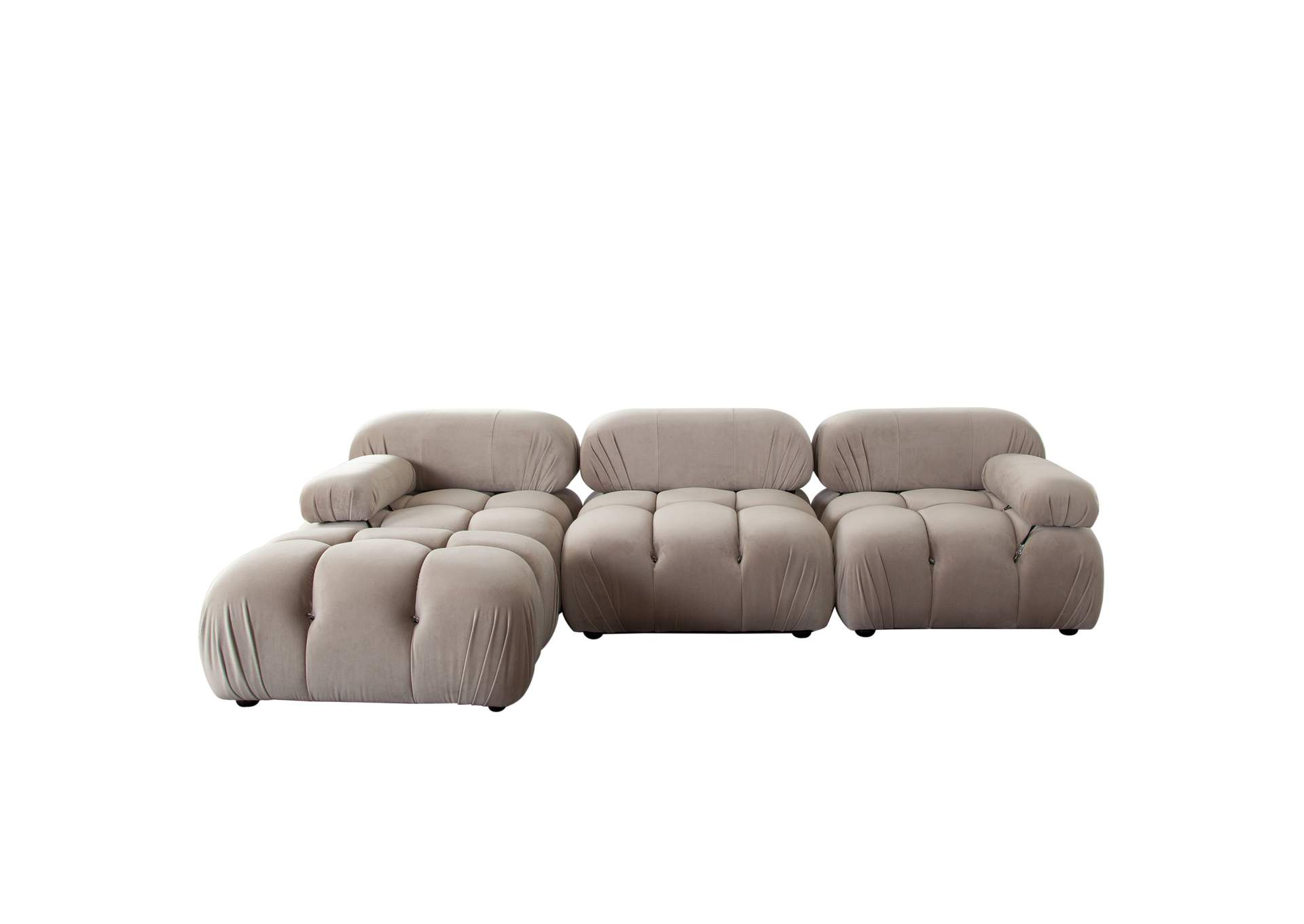 Paloma 4Pc Modular 111 Inch Reversible Chaise Sectional In Mink Tan Velvet intended for Discovering Comfort and Style A Deep Dive into the Paloma Modular Sectional