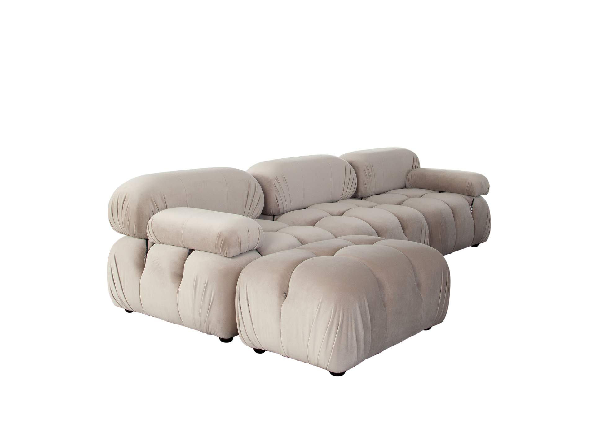 Paloma 4Pc Modular 111 Inch Reversible Chaise Sectional In Mink Tan Velvet with regard to Discovering Comfort and Style A Deep Dive into the Paloma Modular Sectional
