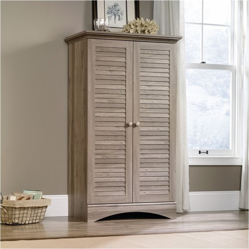 Pemberly Row Contemporary Storage Cabinet With Doors And 4 Adjustable ... for The Art of Organizing A Deep Dive into the Pemberly Row Salt Oak Armoire
