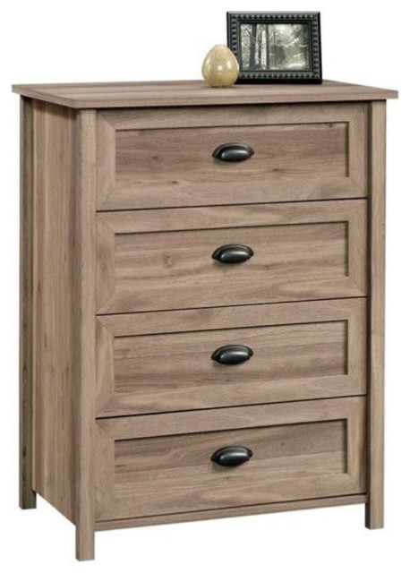 Pemberly Row Four Large Drawers Wood Bedroom Chest In Salt Oak ... with regard to The Art of Organizing A Deep Dive into the Pemberly Row Salt Oak Armoire