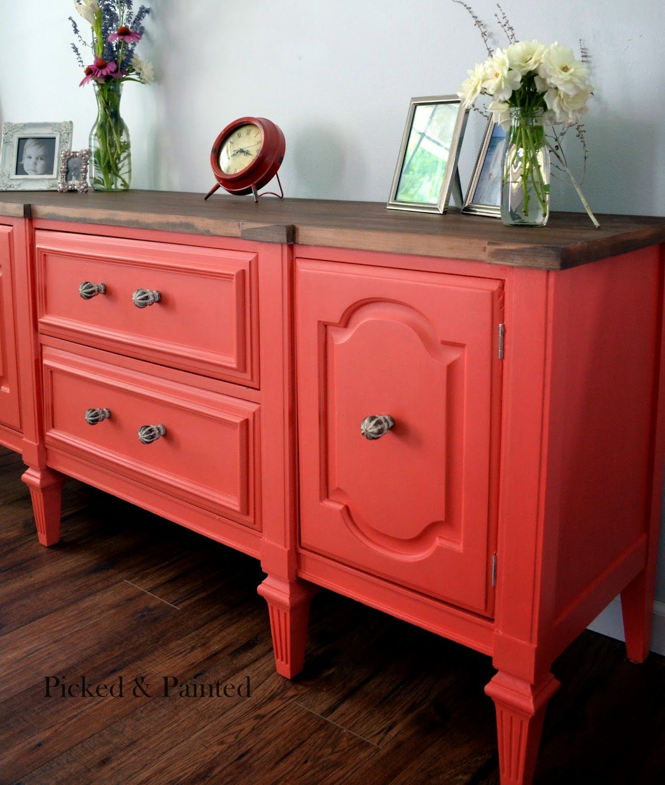 Picked &amp;amp;Amp; Painted: Coral Crush + Persimmon Buffet throughout
