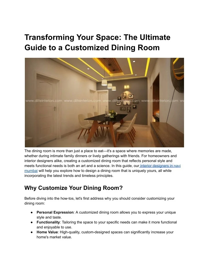 Ppt - Transforming Your Space-The Ultimate Guide To A Customized Dining ... with regard to