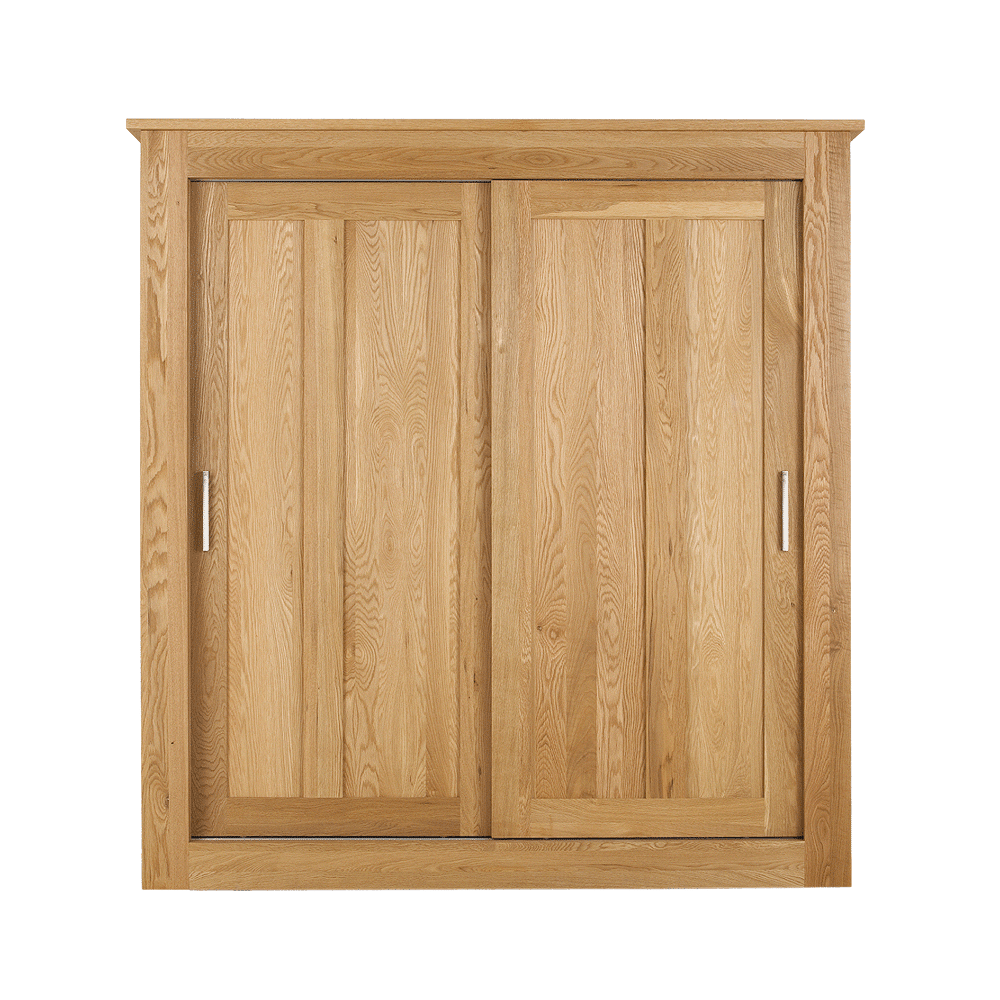 Quercus Solid Oak Sliding Door Wardrobe 1.8M - Con-Tempo Furniture pertaining to Creating Timeless Style with 63&amp;quot; Oak Solid Wood Cream Sliding Wardrobe Doors