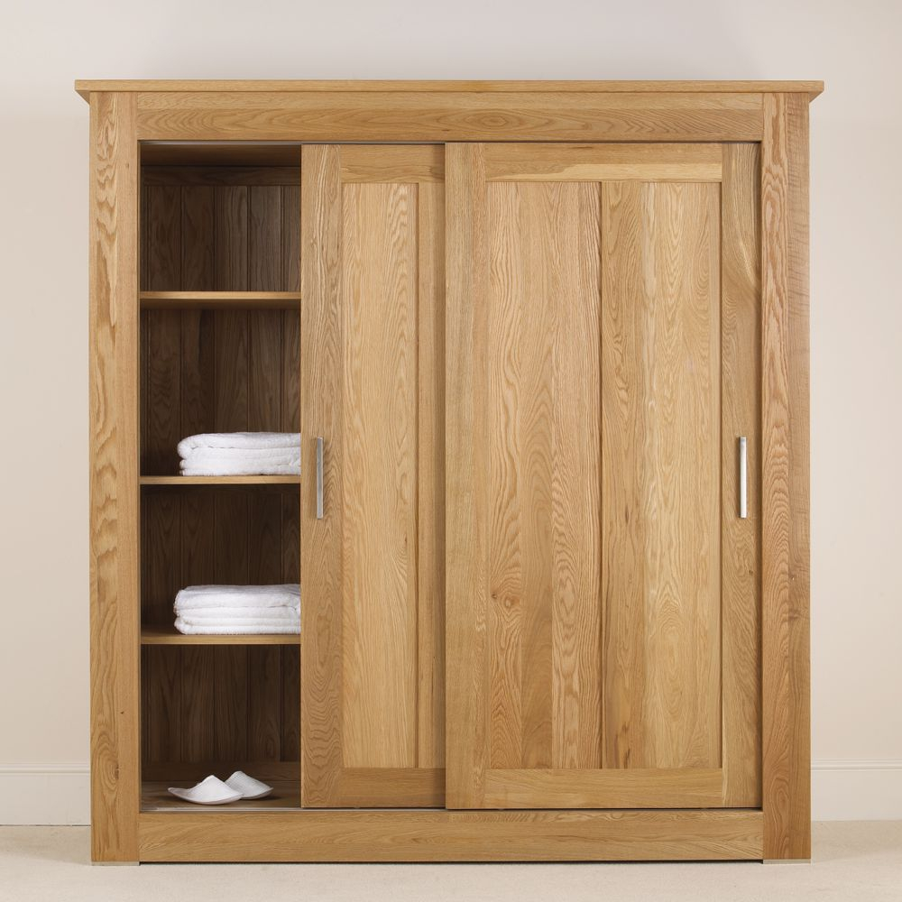 Creating Timeless Style with 63" Oak Solid Wood Cream Sliding Wardrobe Doors