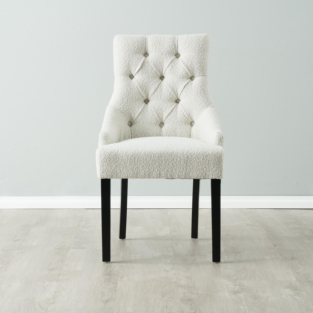 The Little Details That Matter in the Corralis Cream Boucle Dining Chair