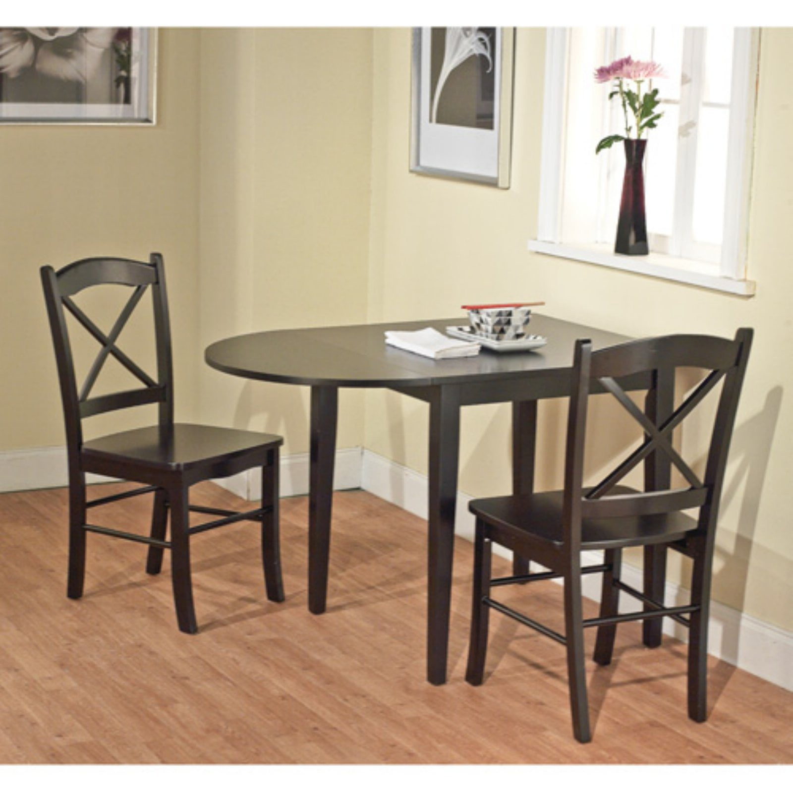 Small Room Furniture Spaces: Simple Living 3-Piece Dining Set, Country ... throughout Finding the Perfect 3-Piece Dinette Set for Small Spaces