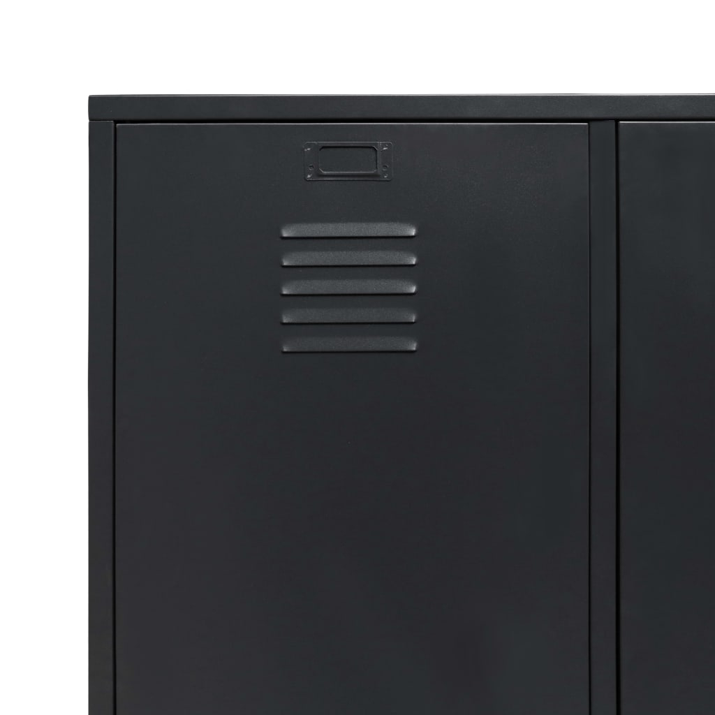 Vidaxl Wardrobe Metal Industrial Style 35.4&amp;quot;X15.7&amp;quot;X70.9&amp;quot; Black | Vidaxl.com inside