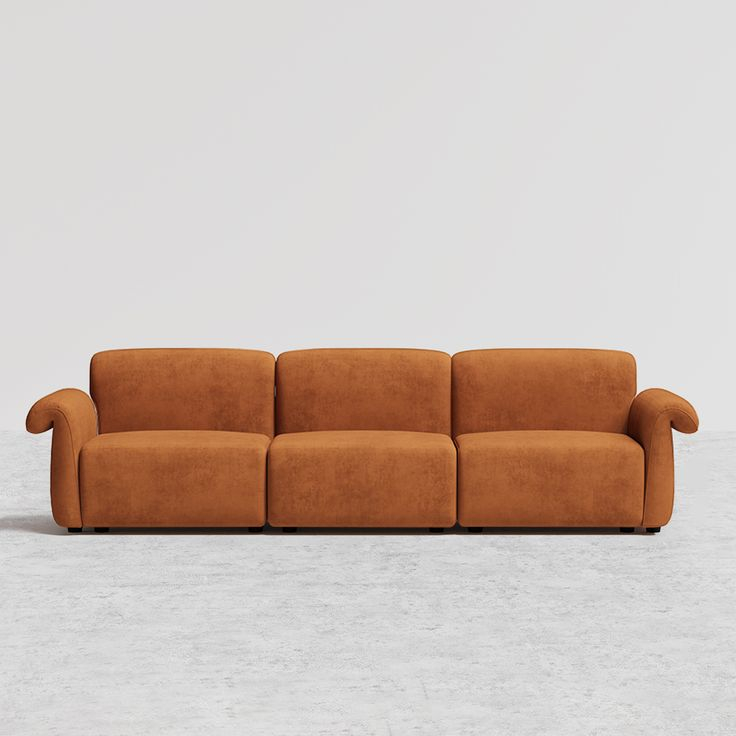 119&amp;quot; Modern Brown Velvet Modular Sectional Sofa With Flared Arms regarding Arc Velvet Upholstered 6-Pc. S-Shaped Modular Sectional, Brown