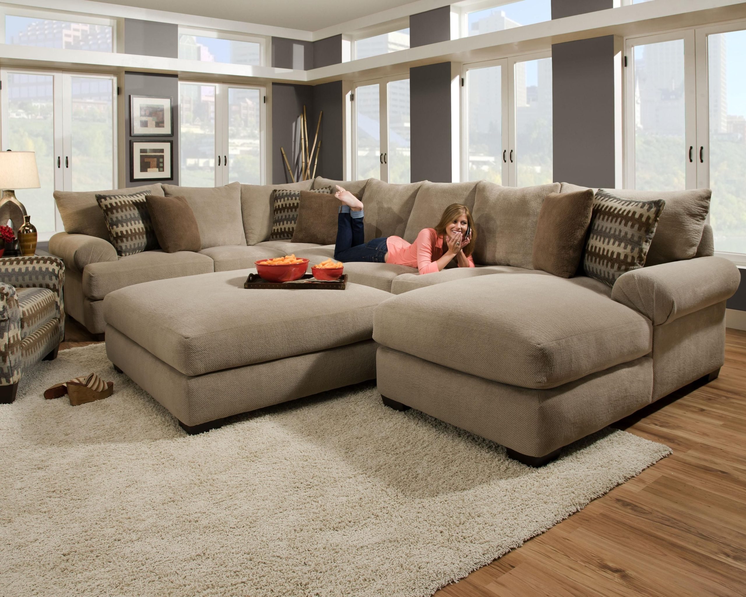 15 Ideas Of Mastering The Art Of Extra Large U Shaped Sectionals For ... throughout Arc Velvet Upholstered 5-Pc. U-Shaped Modular Sectional, Cognac