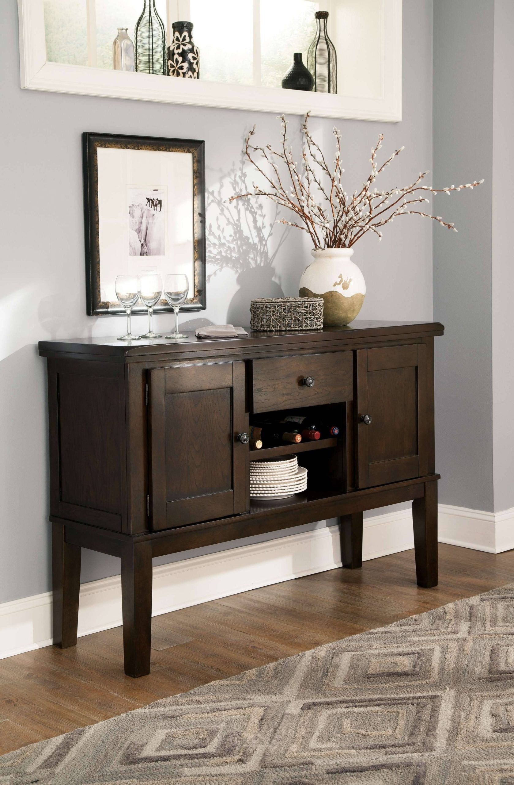 15 The Best Dark Brown Sideboards inside Zentra Modern Sideboard Storage Cabinet - Dark Brown