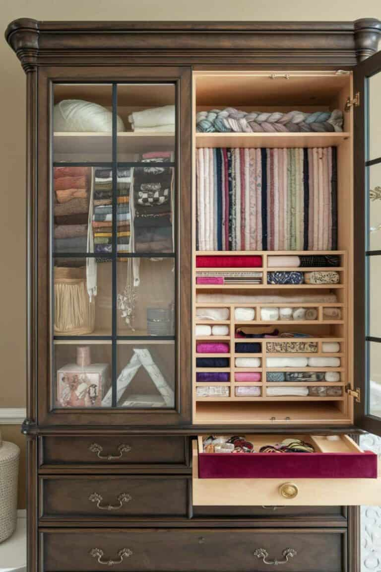 17 Stunning Ideas For Craft Room Organization Armoires · Artsy Fartsy Life in Glasglow 71-Inch Tall Armoire With 1 Cabinet, 1 Rod, And 2 Shelves, Black Wenge