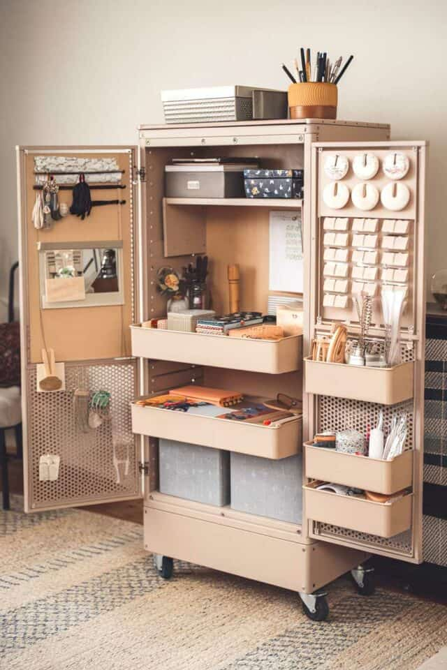 17 Stunning Ideas For Craft Room Organization Armoires · Artsy Fartsy Life intended for The Craftsmanship Behind the Glasglow Armoire A Deep Dive