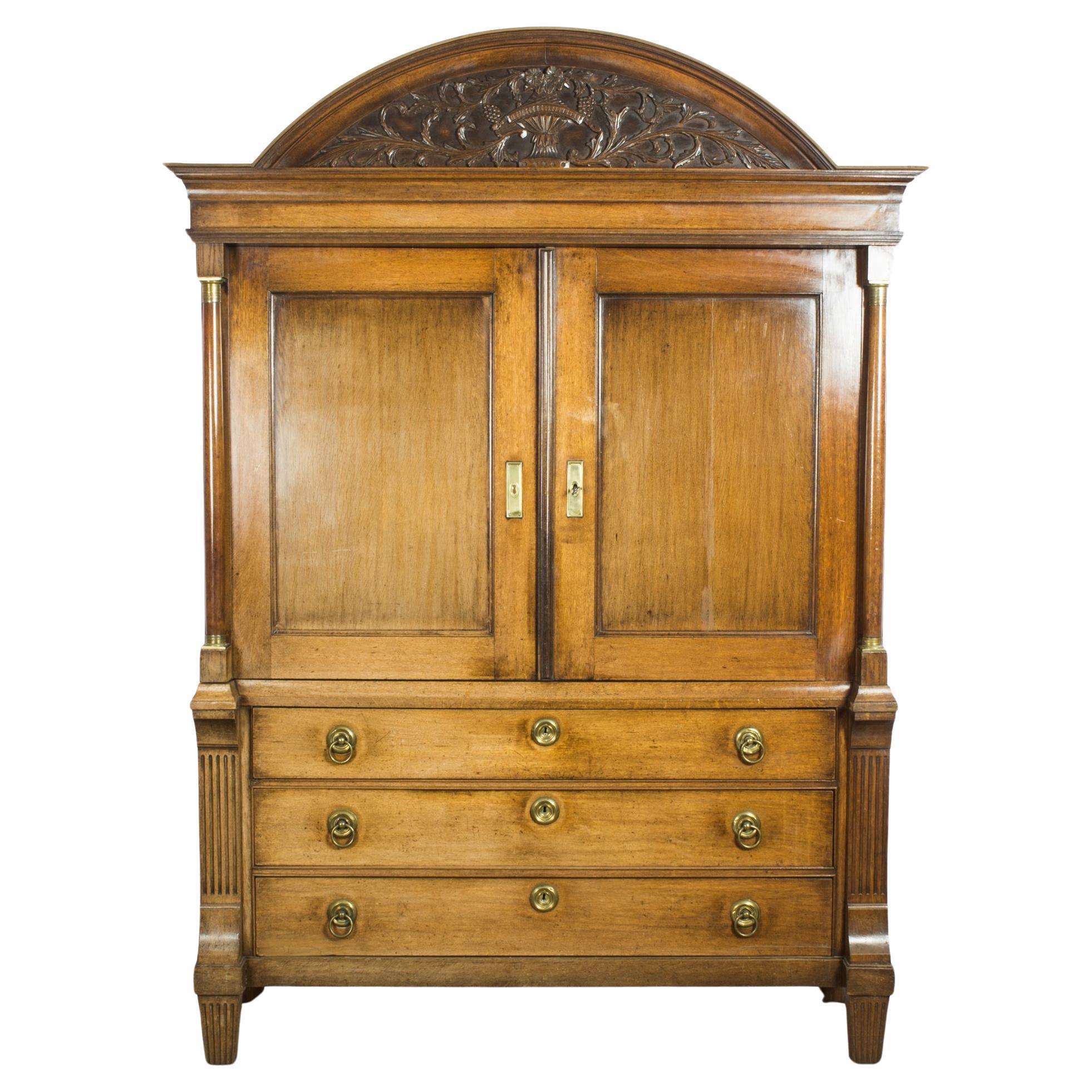 1800S Dutch Wooden Armoire With Original Patina For Sale At 1Stdibs intended for Glasglow 71-Inch Tall Armoire With 1 Cabinet, 1 Rod, And 2 Shelves, Black Wenge