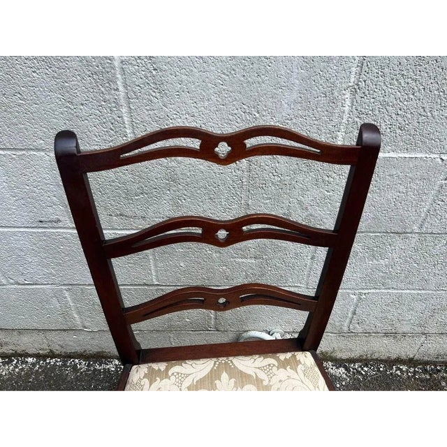 1930 Chippendale Style Mahogany Ladder Back Dining Chairs - Set Of 5 ... throughout French Ladderback Mahogany Dining Chair, Brown